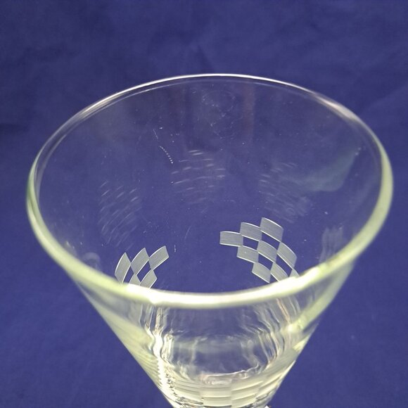 Anchor Hocking Cubist Pilsner Glass Clear Etched Design Collectible Drinkware - Picture 8 of 11